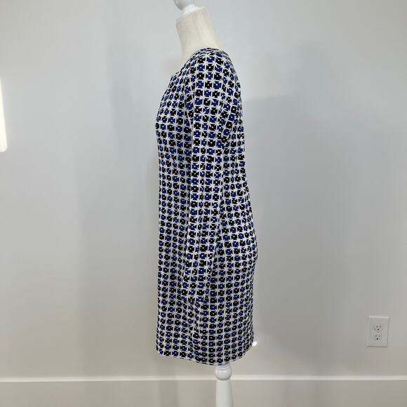 Diane von Furstenberg Silk Jersey Reina Mini Dress Check Dot Blue sz 6 - Picture 4 of 8